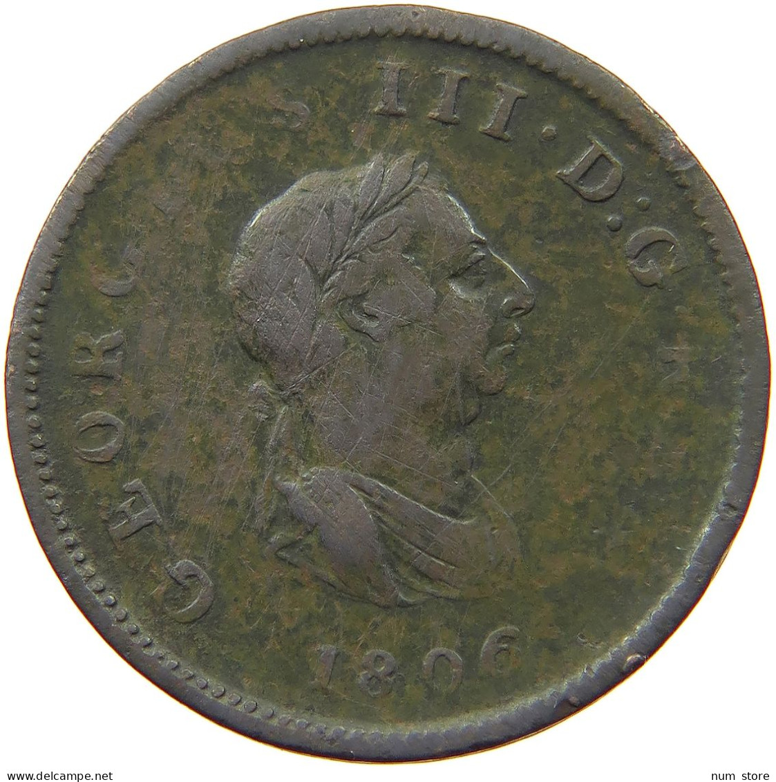 GREAT BRITAIN HALFPENNY 1806 GEORGE III. 1760-1820 #a008 0153 - B. 1/2 Penny