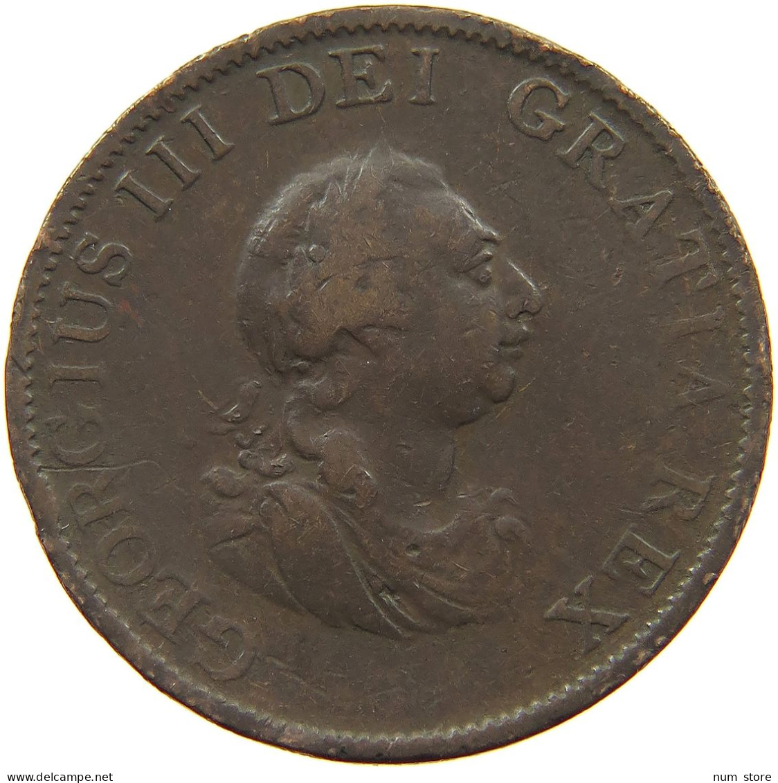 GREAT BRITAIN HALFPENNY 1799 GEORGE III. 1760-1820 #a008 0333 - B. 1/2 Penny