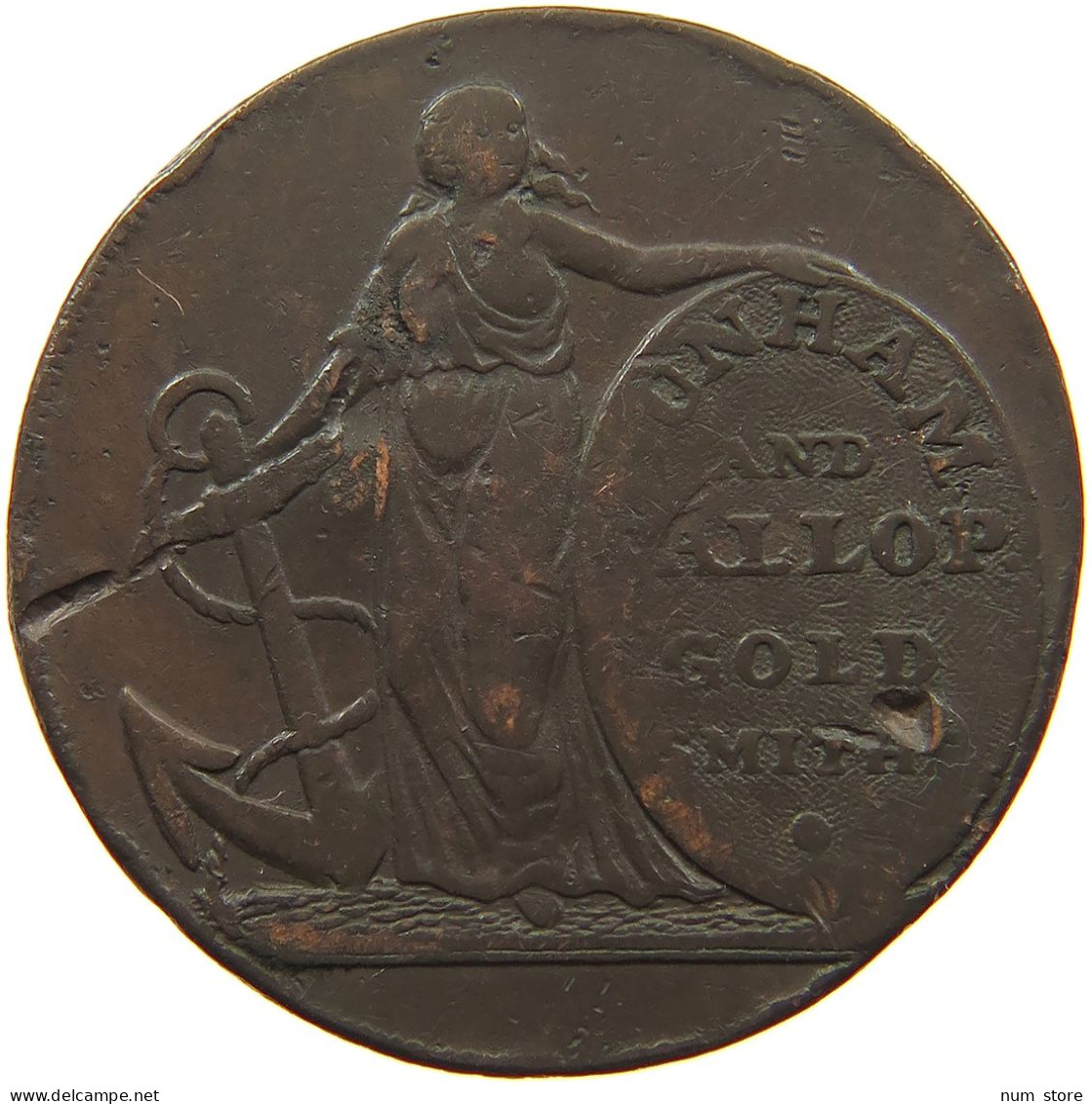 GREAT BRITAIN HALFPENNY 1796 GEORGE III. 1760-1820 NORWICH #t138 0019 - B. 1/2 Penny