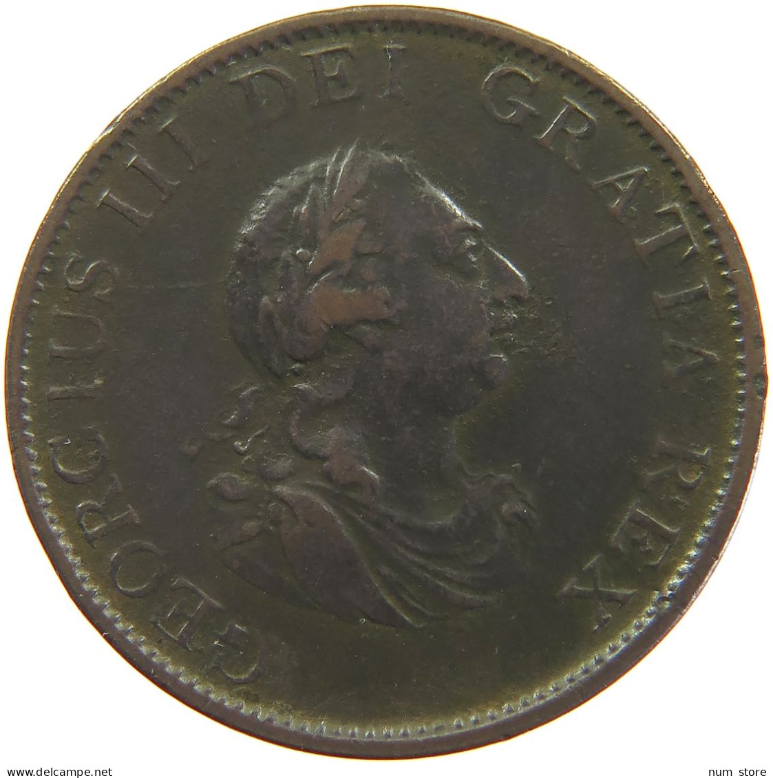 GREAT BRITAIN HALFPENNY 1799 Georg III. 1760-1820 #t020 0311 - B. 1/2 Penny