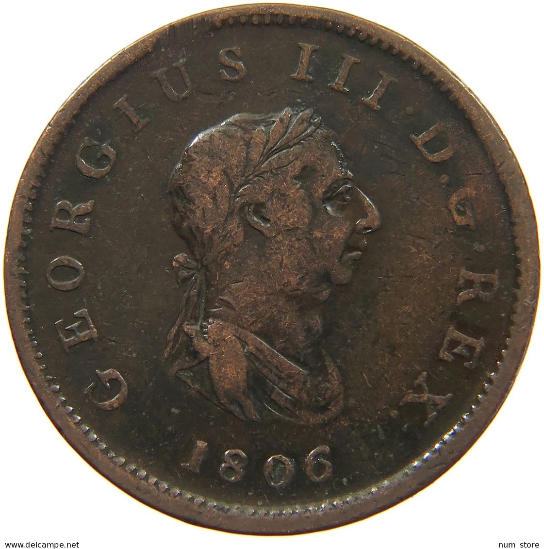 GREAT BRITAIN HALFPENNY 1806 GEORGE III. 1760-1820 #c035 0001 - B. 1/2 Penny