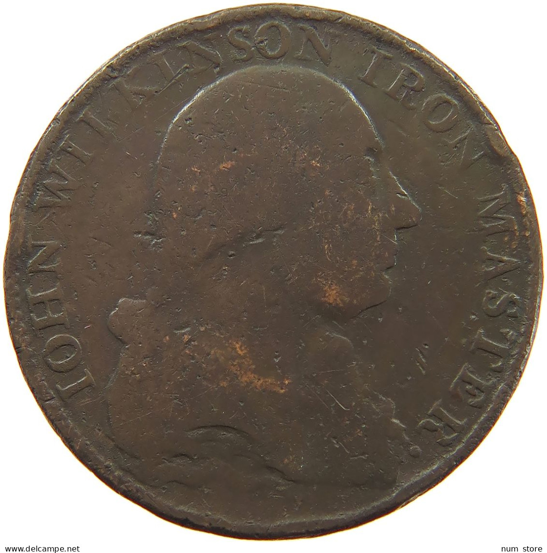 GREAT BRITAIN HALFPENNY 1788 GEORGE III. 1760-1820 JOHN WILKINSON #s060 0015 - B. 1/2 Penny