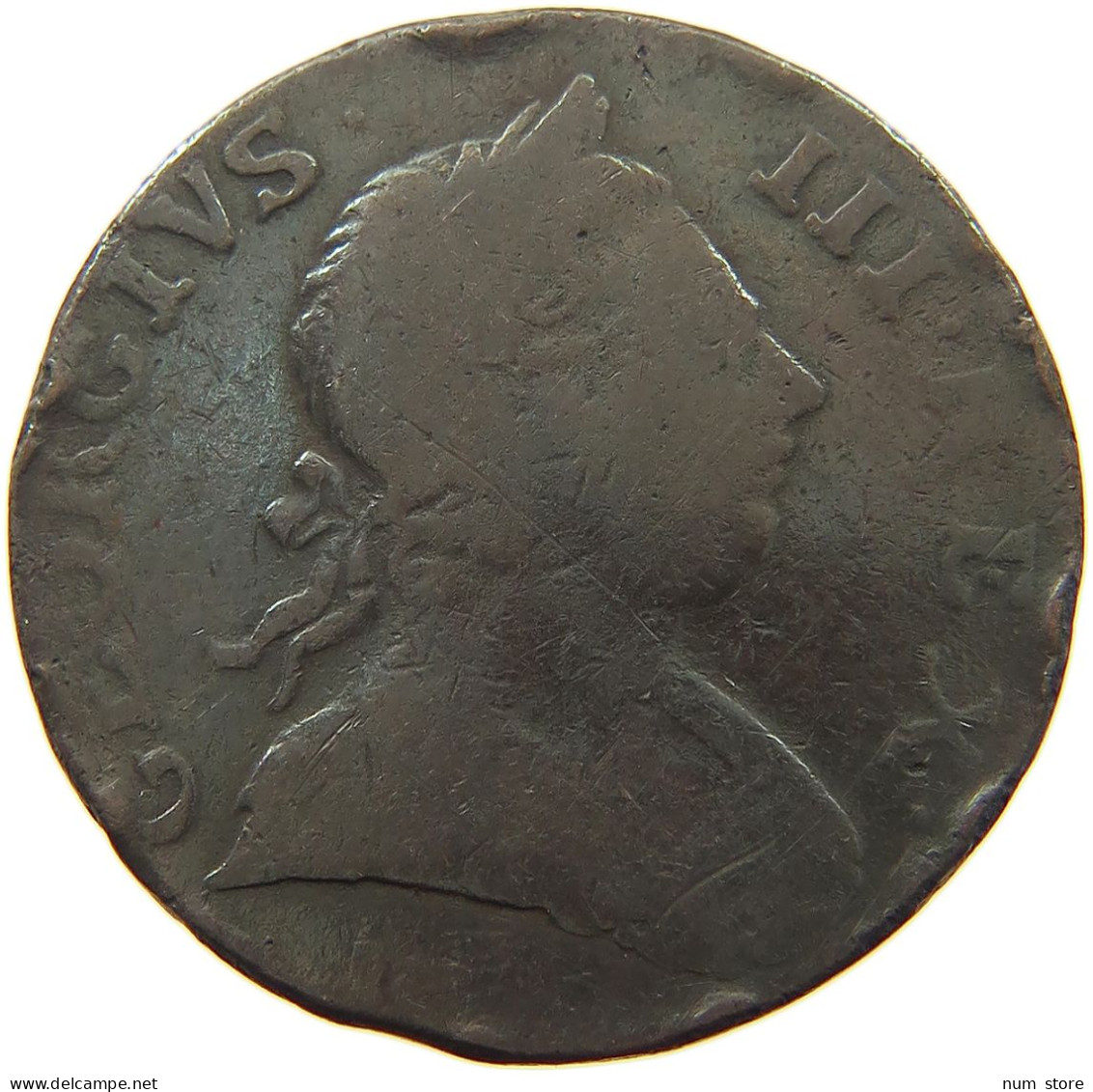 GREAT BRITAIN HALFPENNY 1773 GEORGE III. 1760-1820 #a002 0381 - B. 1/2 Penny