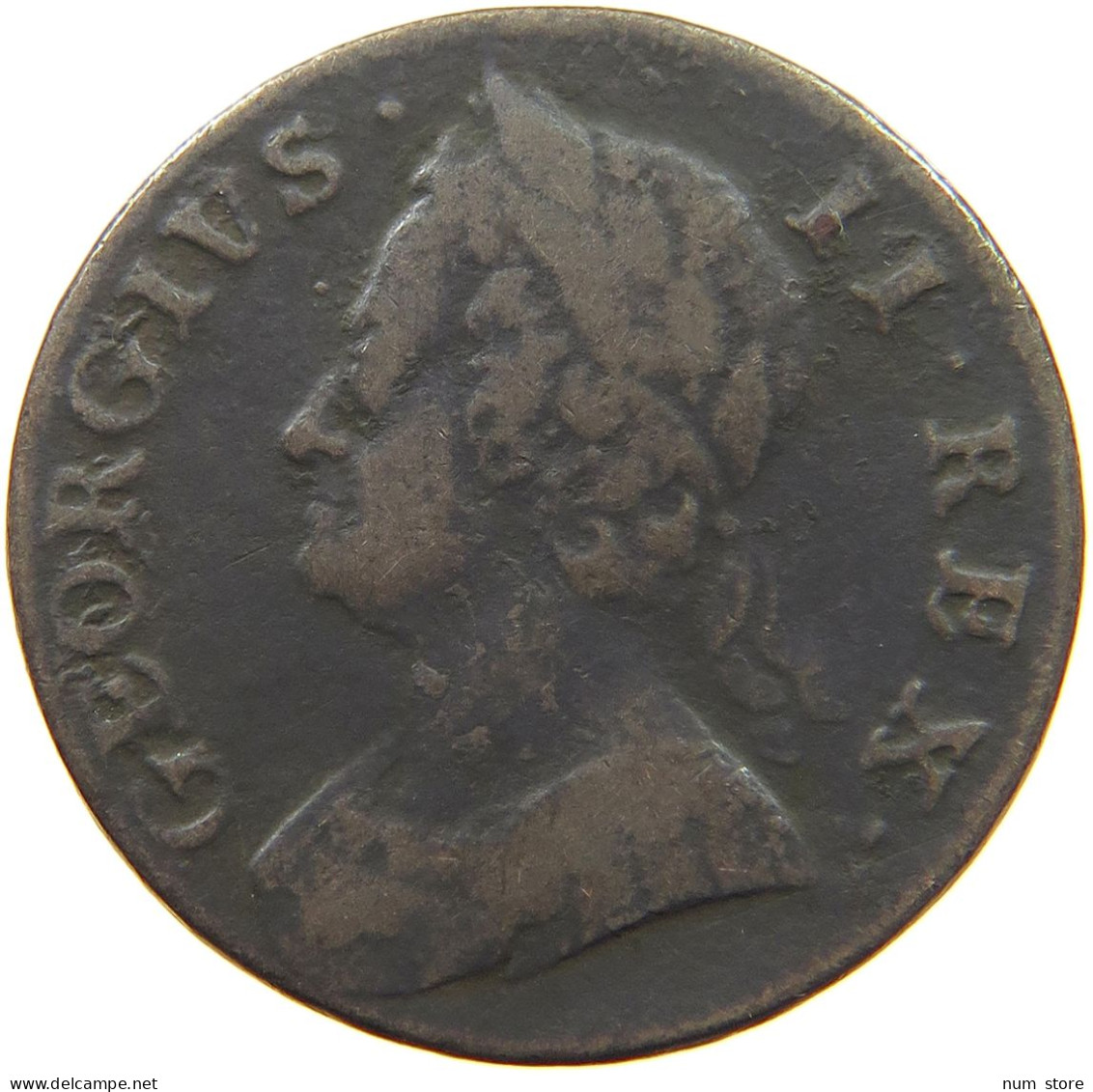 GREAT BRITAIN HALFPENNY 1752 George II. 1727-1760. HALFPENNY 1752 EVASION #t073 0317 - B. 1/2 Penny