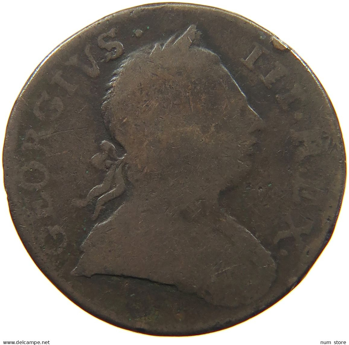 GREAT BRITAIN HALFPENNY 1772 GEORGE III. 1760-1820 #c079 0589 - B. 1/2 Penny