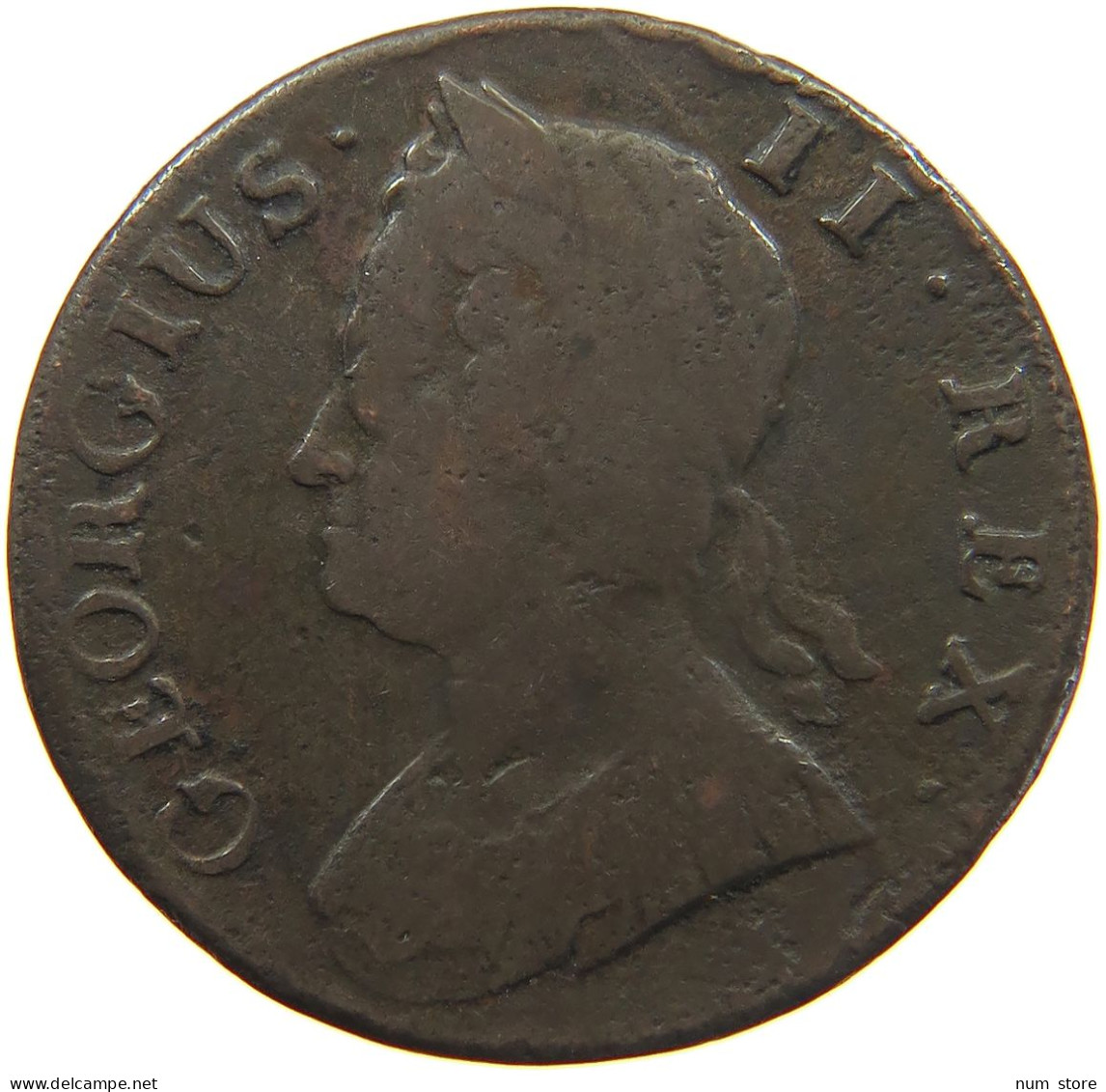 GREAT BRITAIN HALFPENNY 1742 George II. 1727-1760. #c021 0163 - B. 1/2 Penny