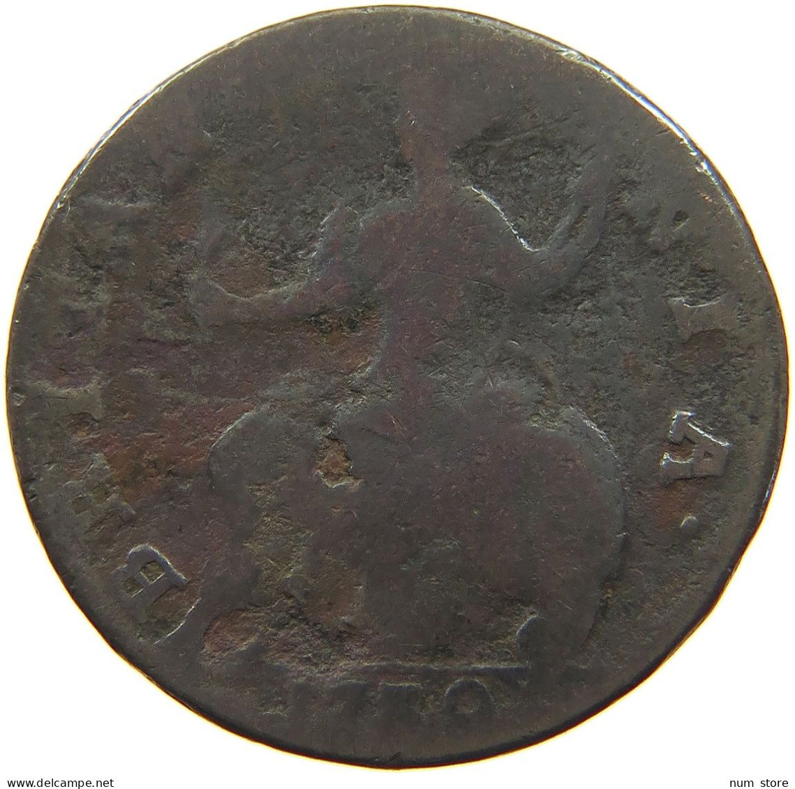 GREAT BRITAIN HALFPENNY 1739 George II. 1727-1760. #c079 0587 - B. 1/2 Penny