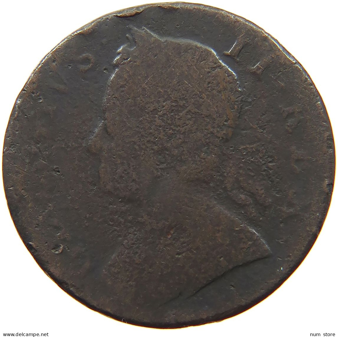 GREAT BRITAIN HALFPENNY 1740 George II. 1727-1760. #s075 0719 - B. 1/2 Penny