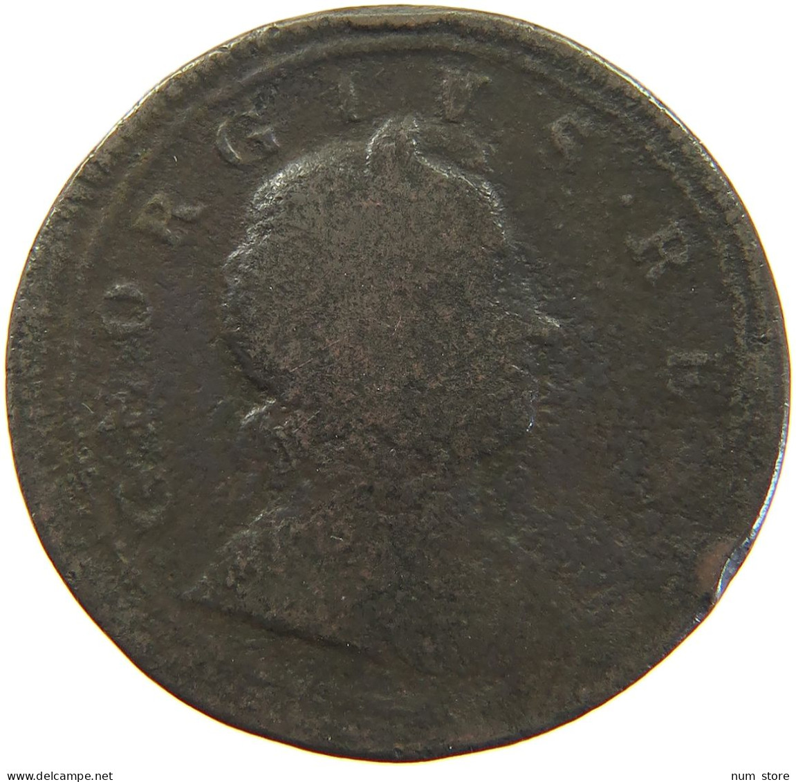 GREAT BRITAIN HALFPENNY 1724 George I. (1714-1727) #t155 0201 - B. 1/2 Penny