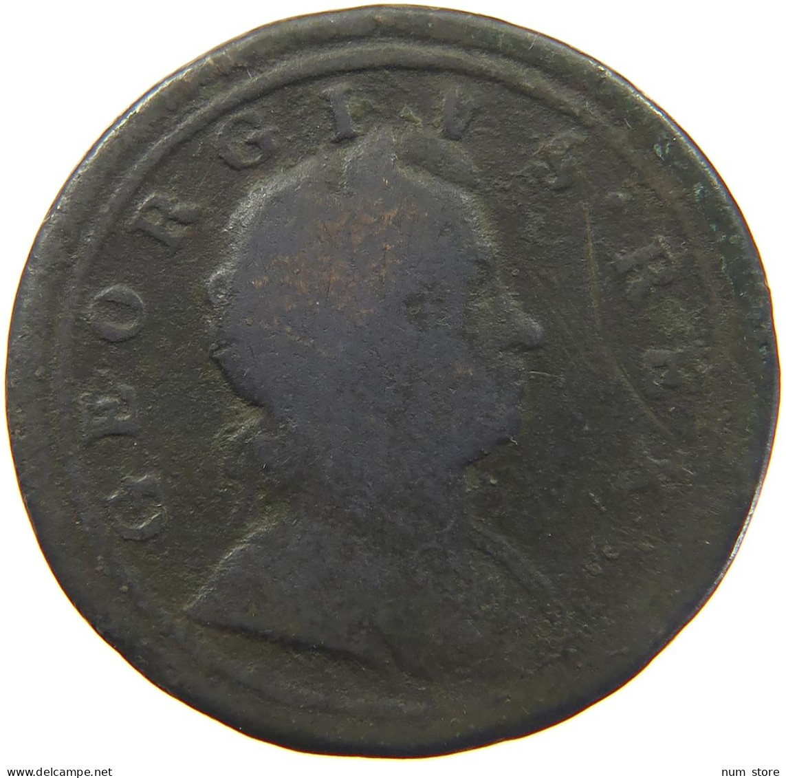 GREAT BRITAIN HALFPENNY 1724 George I. (1714-1727) #t155 0197 - B. 1/2 Penny