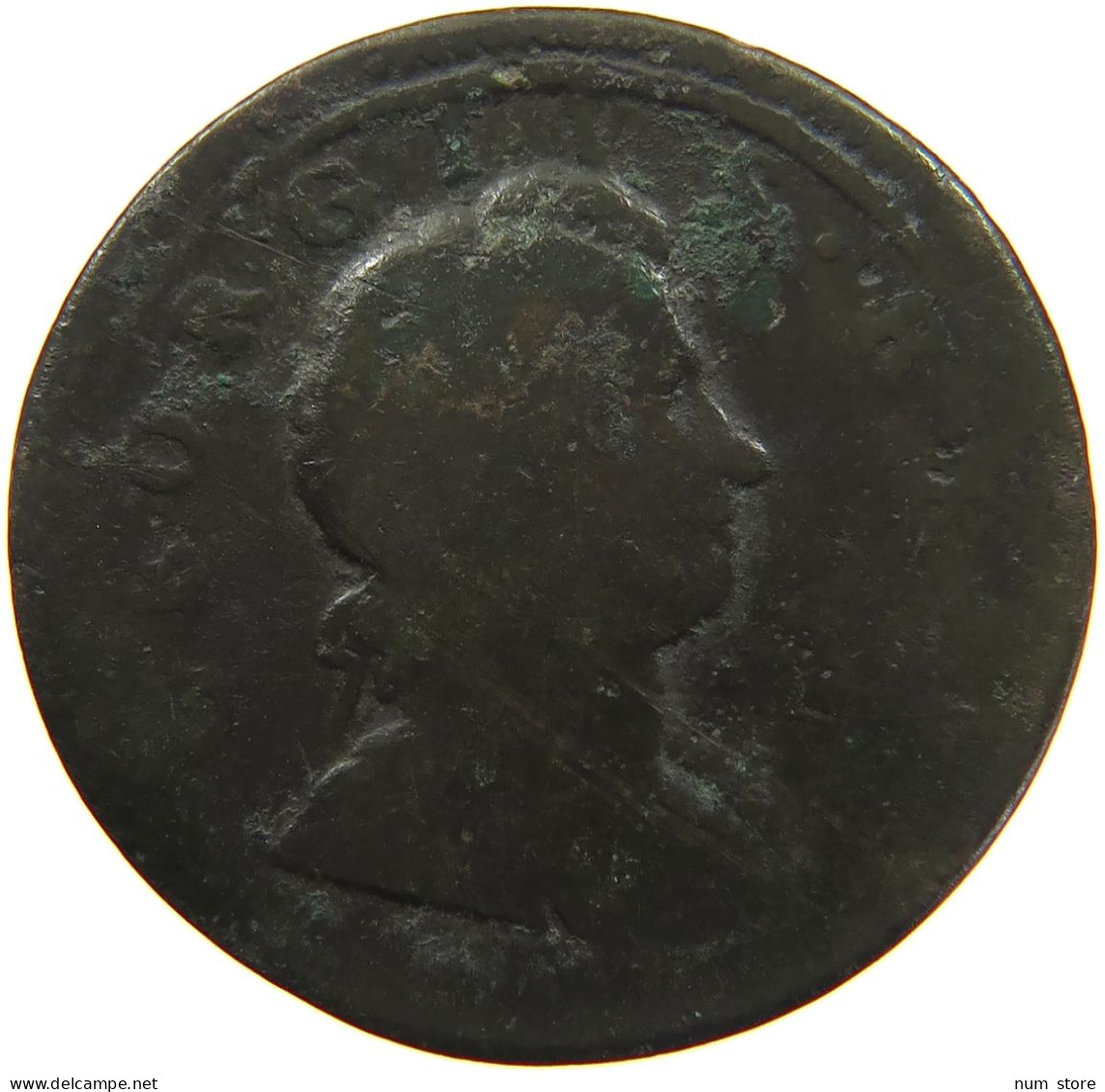 GREAT BRITAIN HALFPENNY 1724 George I. (1714-1727) #c029 0031 - B. 1/2 Penny