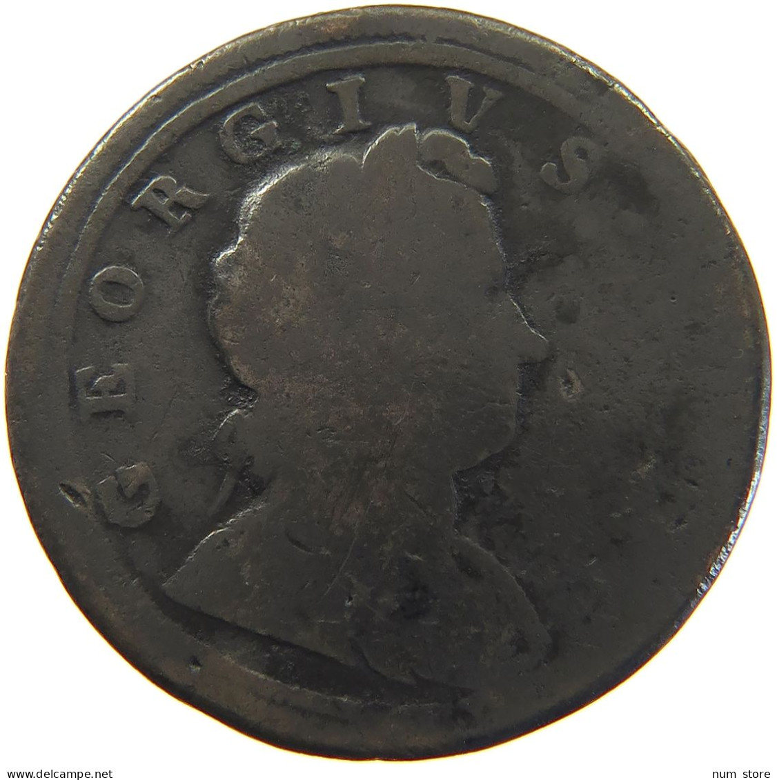 GREAT BRITAIN HALFPENNY 1721 George I. (1714-1727) #t155 0207 - B. 1/2 Penny