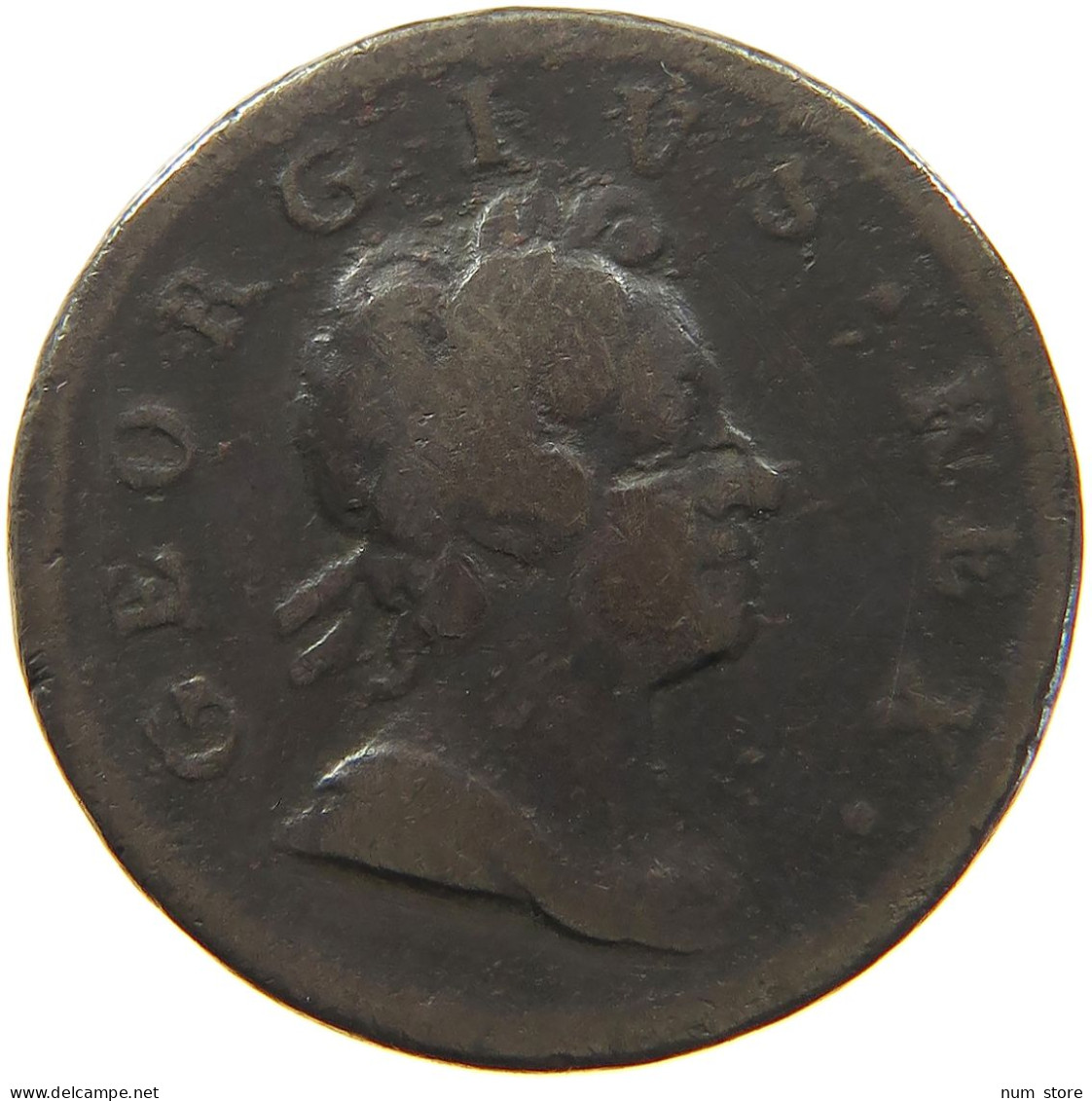 GREAT BRITAIN HALFPENNY 1718 George I. (1714-1727) #t021 0281 - B. 1/2 Penny