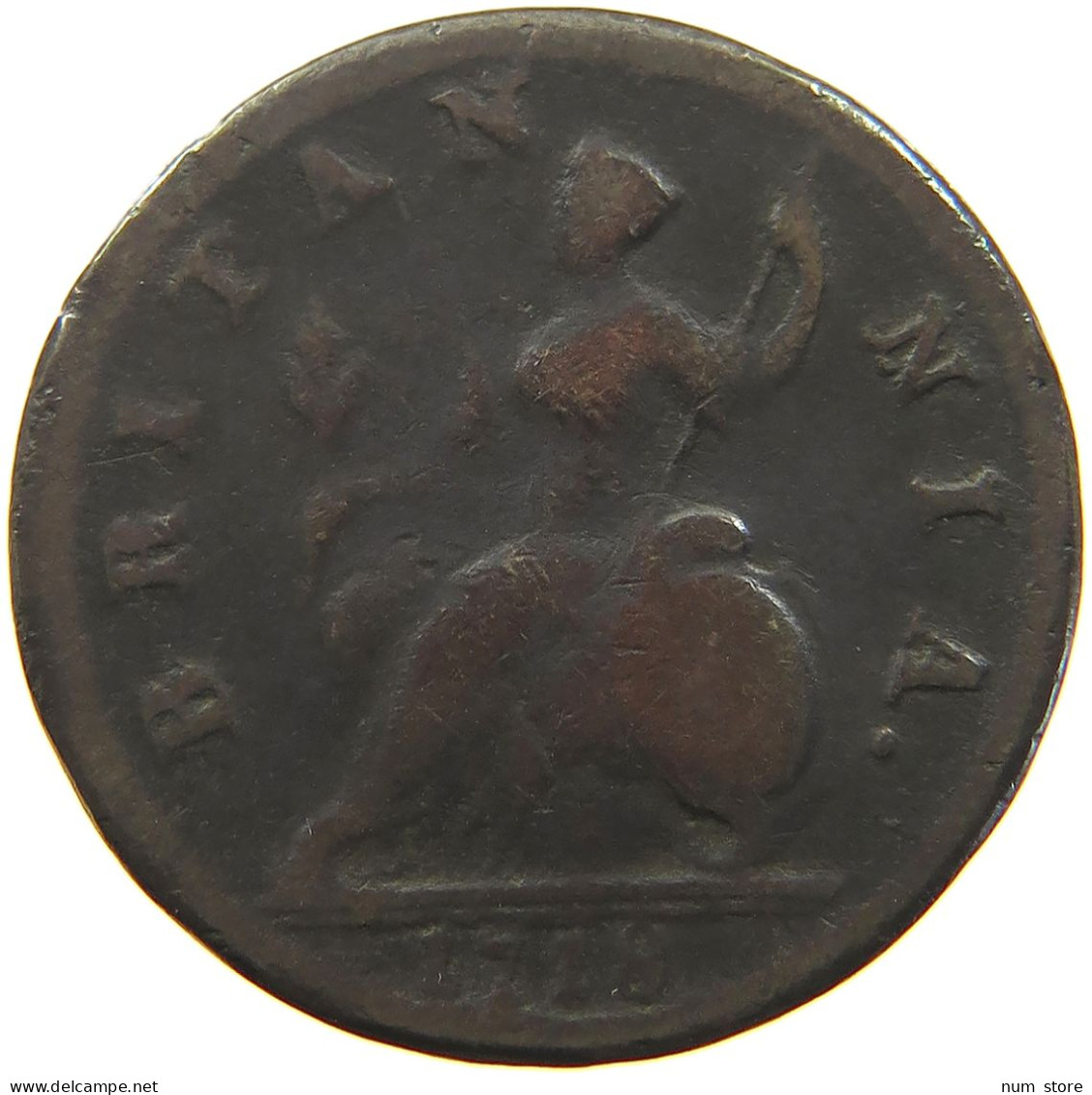 GREAT BRITAIN HALFPENNY 1718 George I. (1714-1727) #t021 0281 - B. 1/2 Penny