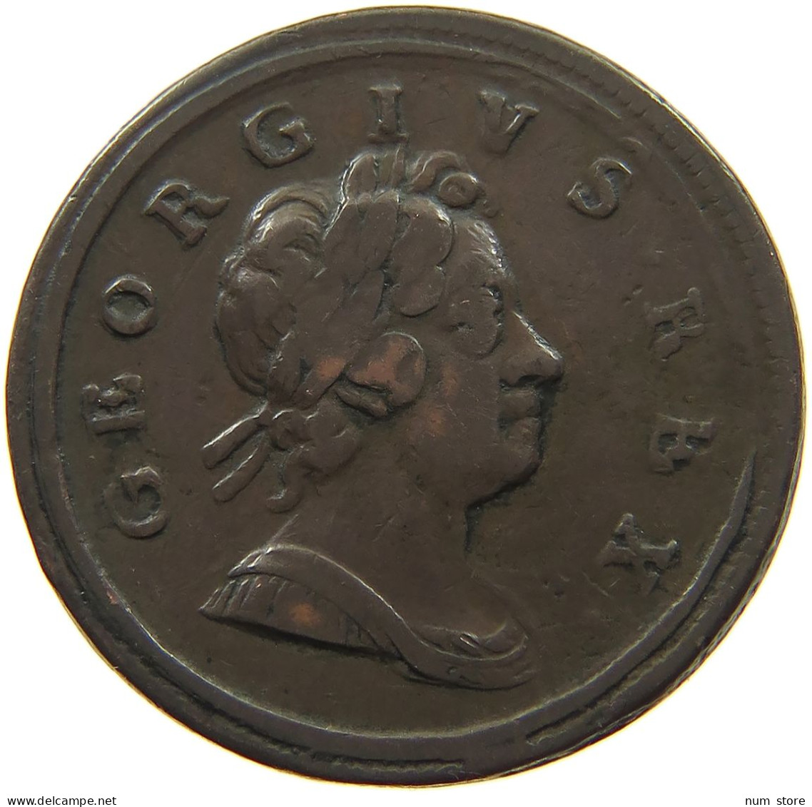 GREAT BRITAIN HALFPENNY 1718 George I. (1714-1727) #t149 0163 - B. 1/2 Penny