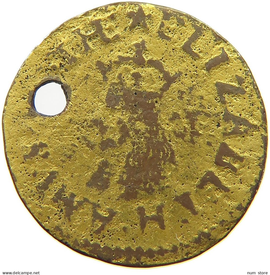 GREAT BRITAIN HALFPENNY 1667 EPSOM Charles II (1660-1685) GOLD PLATED #a021 0359 - B. 1/2 Penny