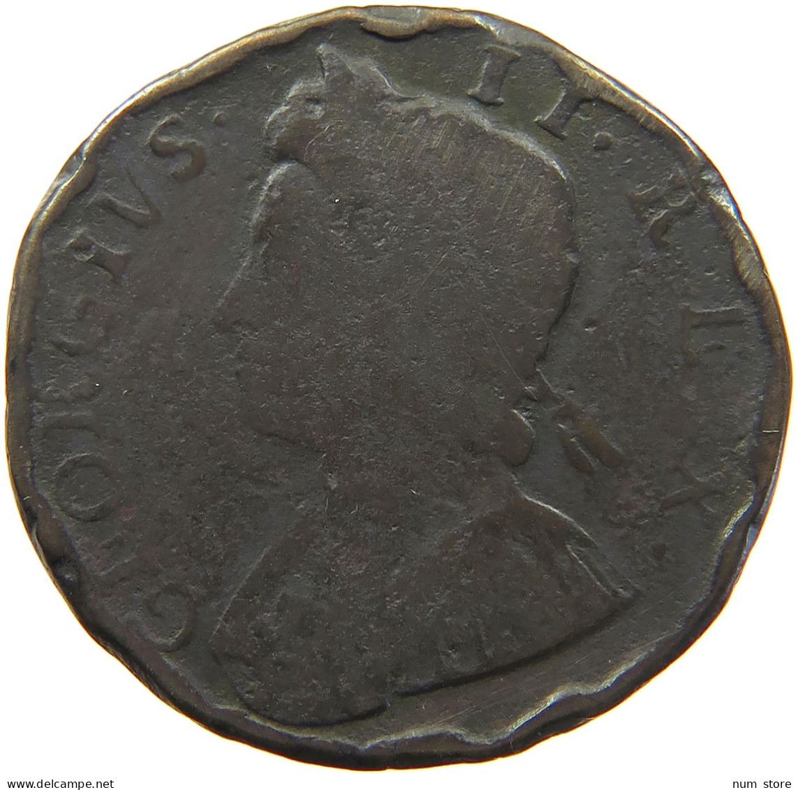 GREAT BRITAIN HALFPENNY 1/2 PENNY 1735 George II. 1727-1760. #t021 0283 - B. 1/2 Penny