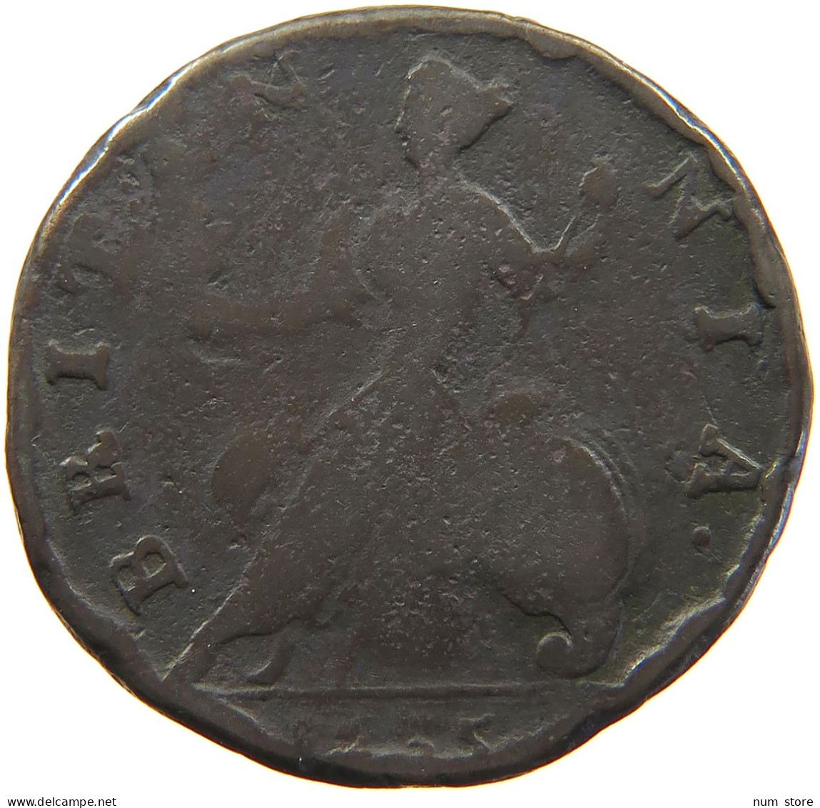 GREAT BRITAIN HALFPENNY 1/2 PENNY 1735 George II. 1727-1760. #t021 0283 - B. 1/2 Penny