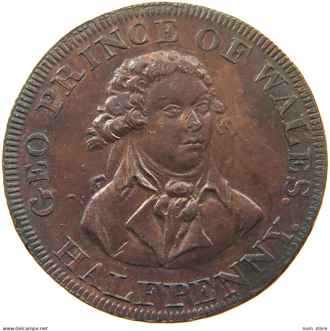 GREAT BRITAIN HALFPENNY  TOKEN PRINCE OF WALES LONDON MIDDLESEX #t100 0039 - Sonstige & Ohne Zuordnung