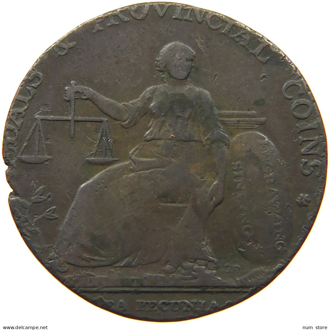 GREAT BRITAIN HALFPENNY  JOHN WILKINSON WARWICKSHIRE MEDALS PROVINCIAL COINS #s054 0831 - Otros & Sin Clasificación