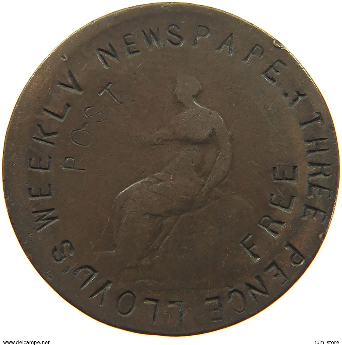 GREAT BRITAIN HALFPENNY  HALFPENNY LLOYD S WEEKLY NEWSPAPER #t155 0171 - C. 1/2 Penny