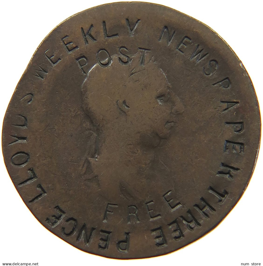 GREAT BRITAIN HALFPENNY  HALFPENNY LLOYD S WEEKLY NEWSPAPER #t155 0165 - C. 1/2 Penny