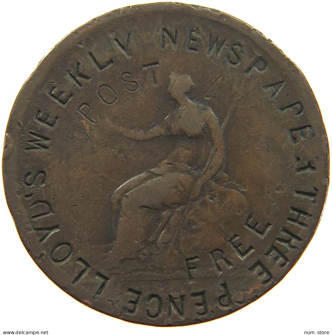 GREAT BRITAIN HALFPENNY  HALFPENNY LLOYD S WEEKLY NEWSPAPER #t155 0173 - C. 1/2 Penny