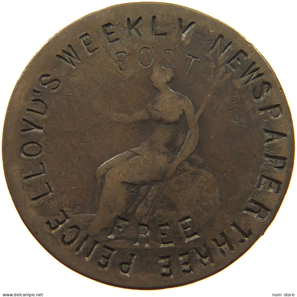 GREAT BRITAIN HALFPENNY  HALFPENNY LLOYD S WEEKLY NEWSPAPER #t155 0167 - C. 1/2 Penny