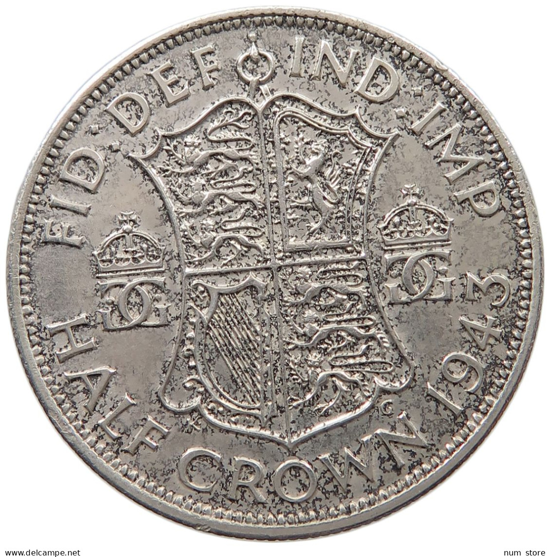 GREAT BRITAIN HALFCROWN 1943 George VI. (1936-1952) #t154 0395 - K. 1/2 Crown