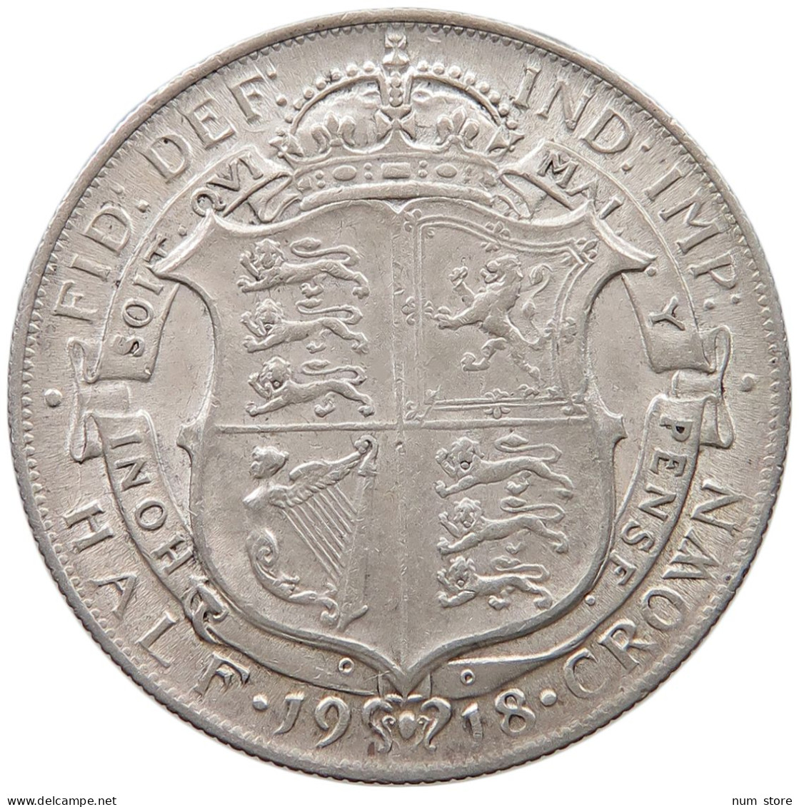 GREAT BRITAIN HALFCROWN 1918 George V. (1910-1936) #t085 0431 - K. 1/2 Crown