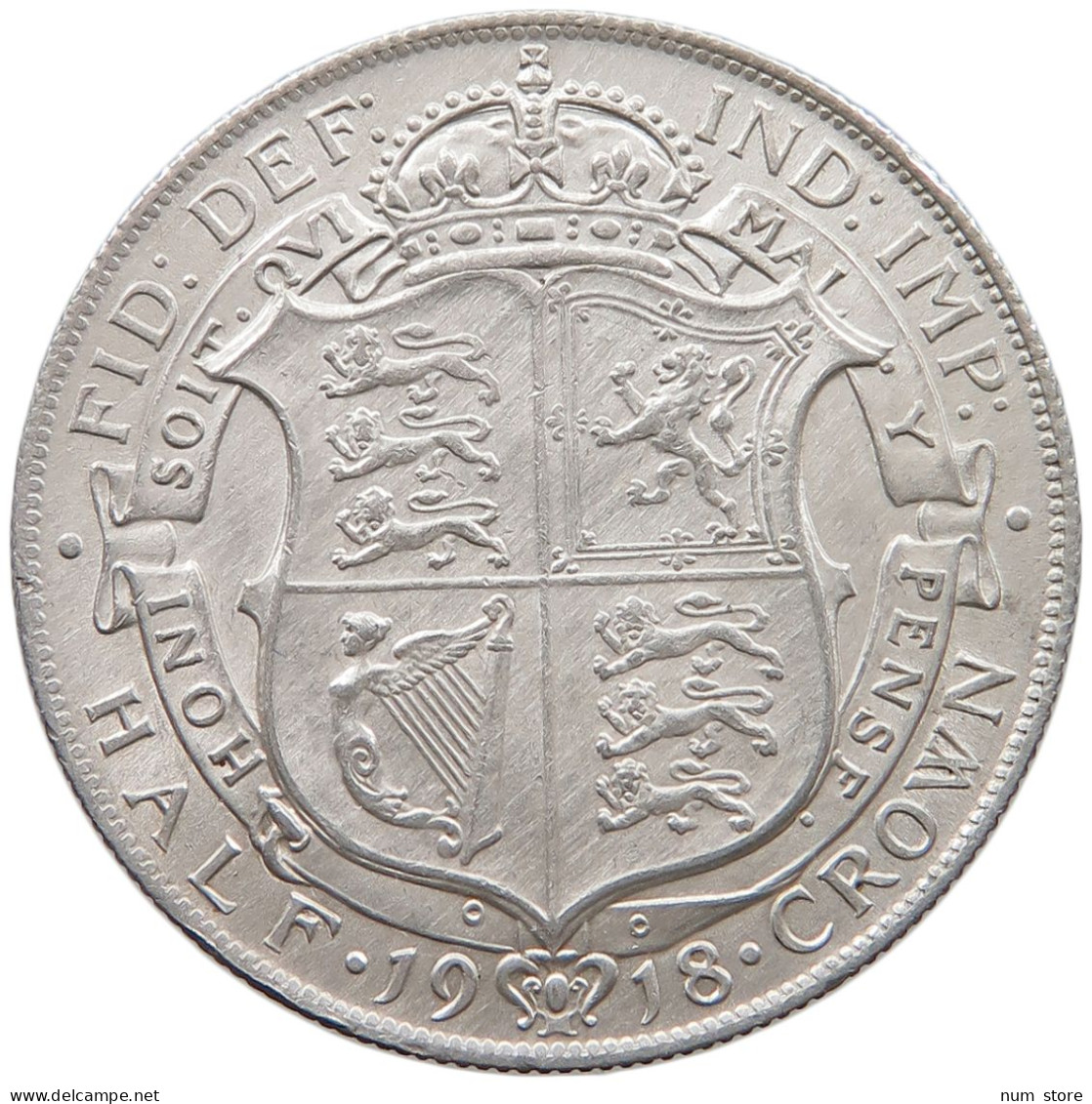 GREAT BRITAIN HALFCROWN 1918 George V. (1910-1936) #t142 0531 - K. 1/2 Crown