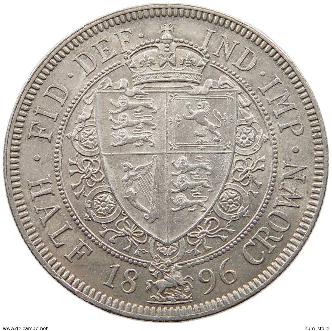 GREAT BRITAIN HALFCROWN 1896 Victoria 1837-1901 #t059 0025 - K. 1/2 Crown