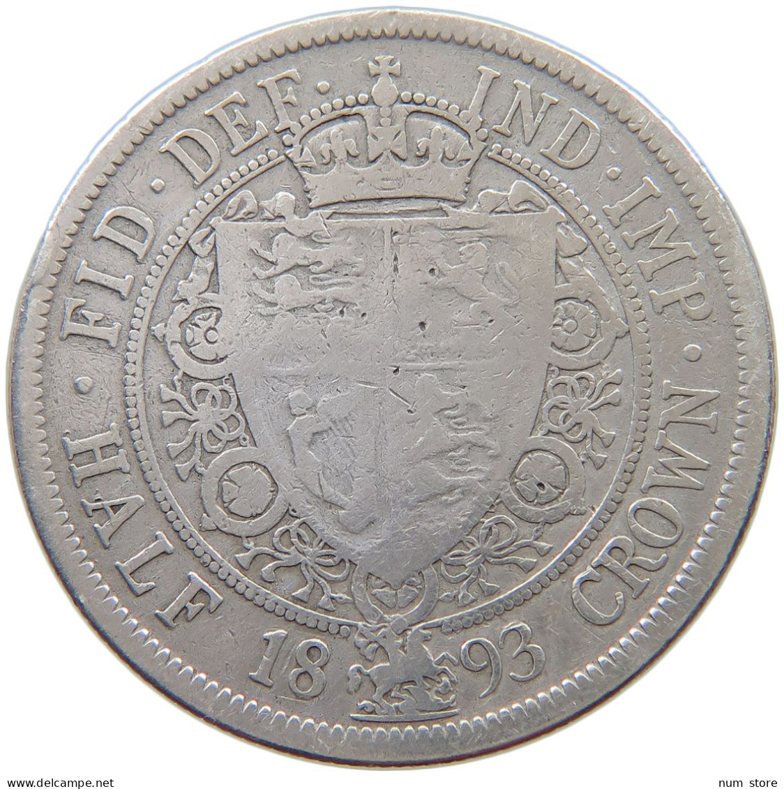 GREAT BRITAIN HALFCROWN 1893 Victoria 1837-1901 #a001 0269 - K. 1/2 Crown