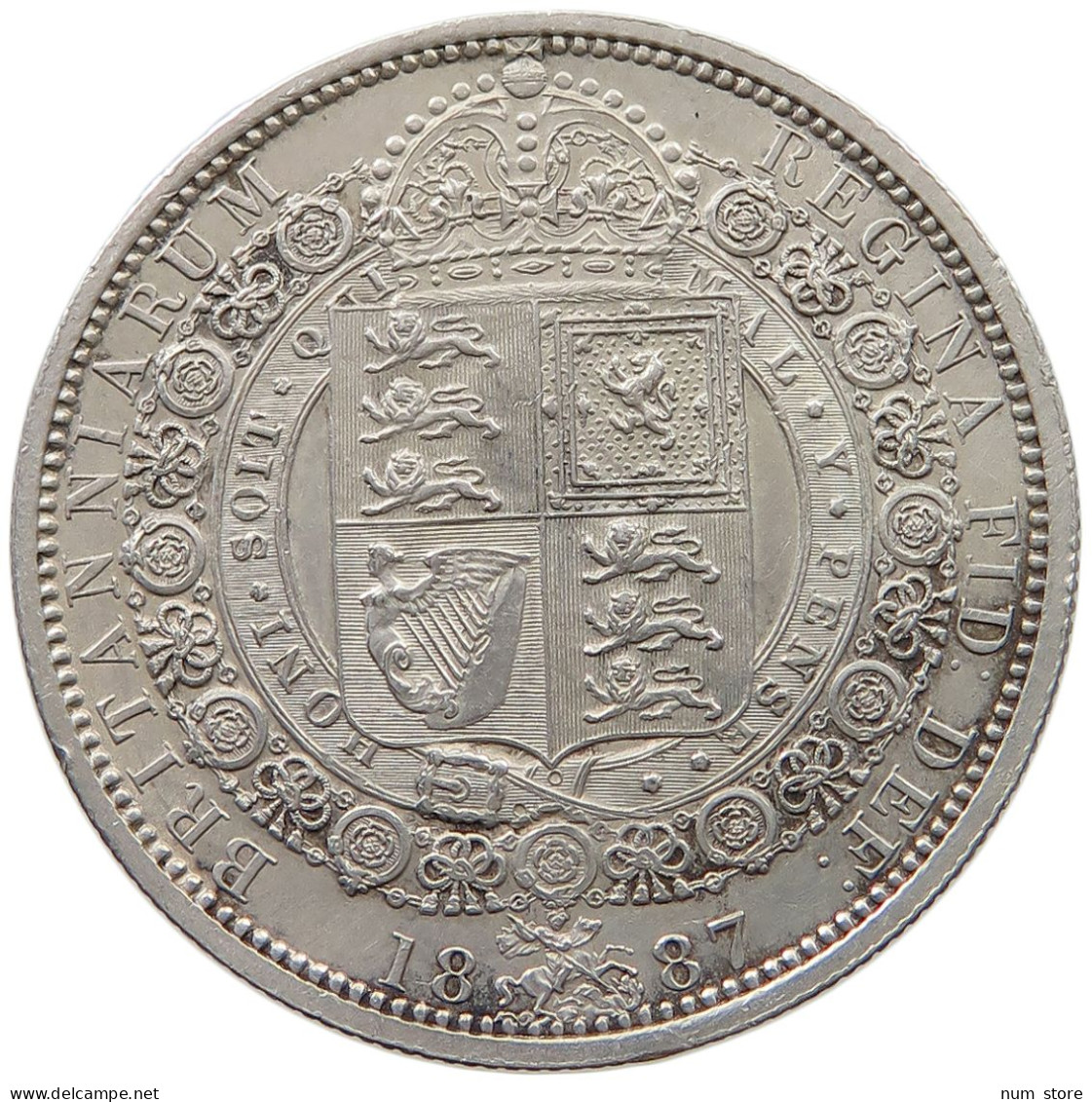 GREAT BRITAIN HALFCROWN 1887 Victoria 1837-1901 #t118 0045 - K. 1/2 Crown