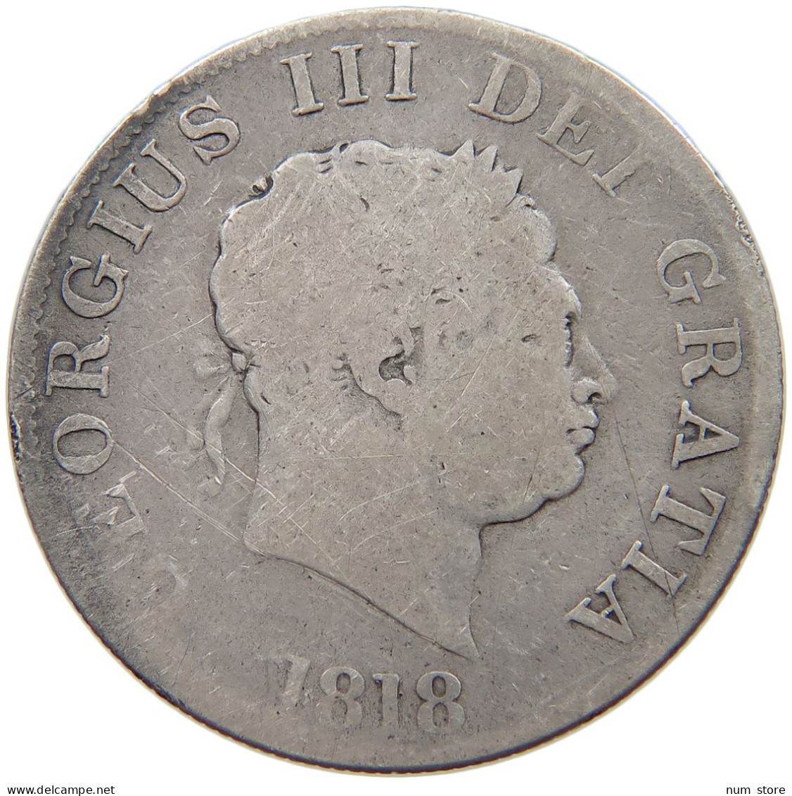 GREAT BRITAIN HALFCROWN 1818 GEORGE III. 1760-1820 #c009 0383 - K. 1/2 Crown