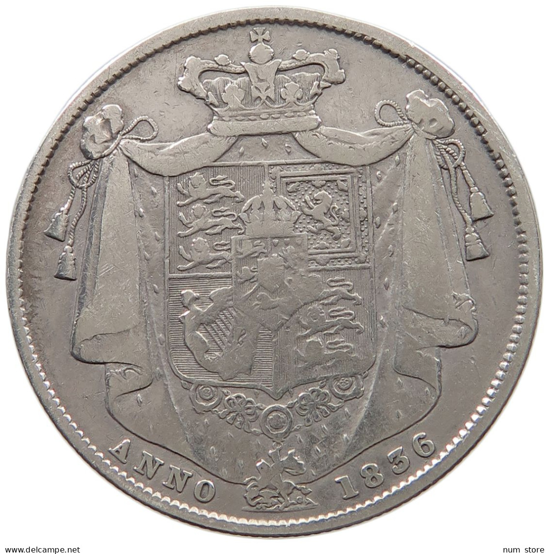 GREAT BRITAIN HALFCROWN 1836 WILLIAM IV. (1830-1837) #t154 0391 - K. 1/2 Crown