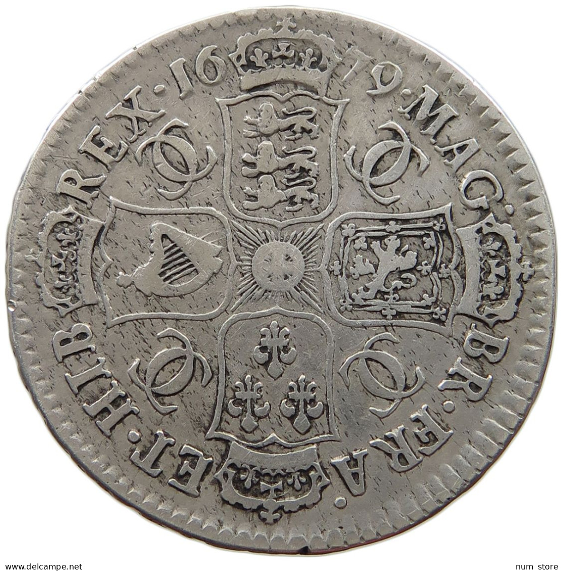 GREAT BRITAIN HALFCROWN 1679 CHARLES II. (1660-1685) #t147 0185 - I. 1/2 Crown