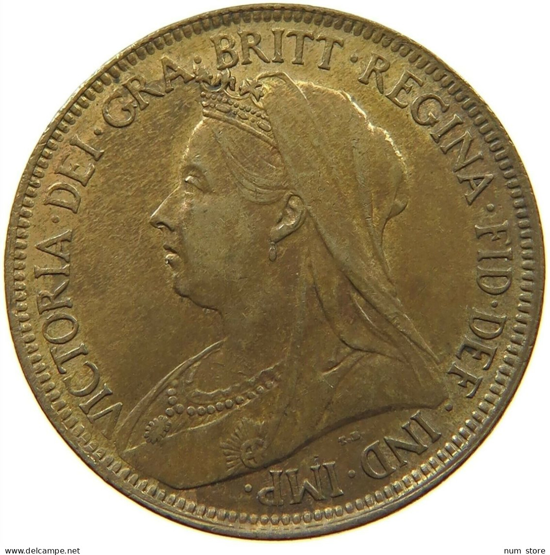 GREAT BRITAIN HALF PENNY 1900 Victoria 1837-1901 #t110 0033 - C. 1/2 Penny