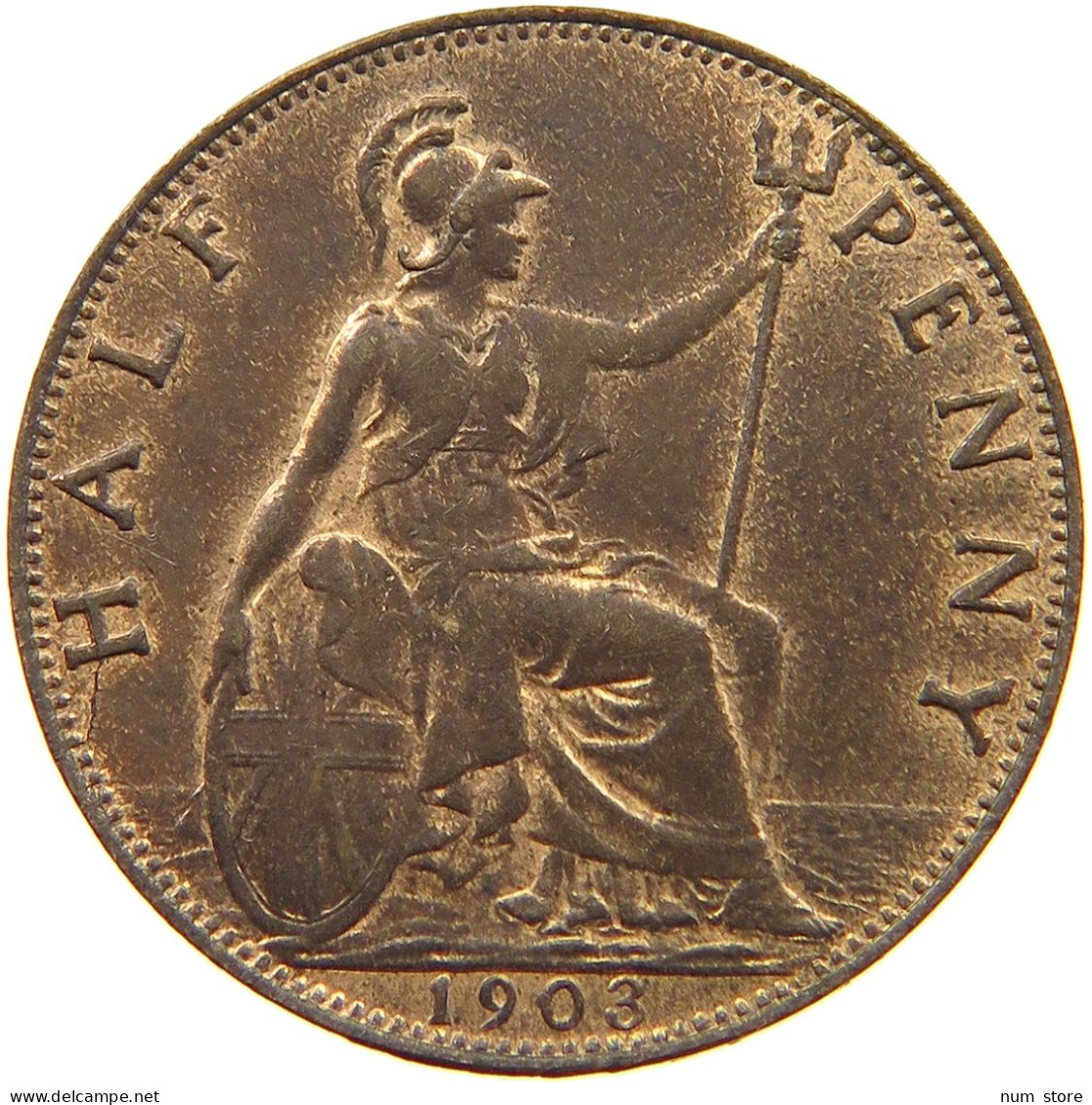GREAT BRITAIN HALF PENNY 1903 Edward VII., 1901 - 1910 #t077 0385 - C. 1/2 Penny
