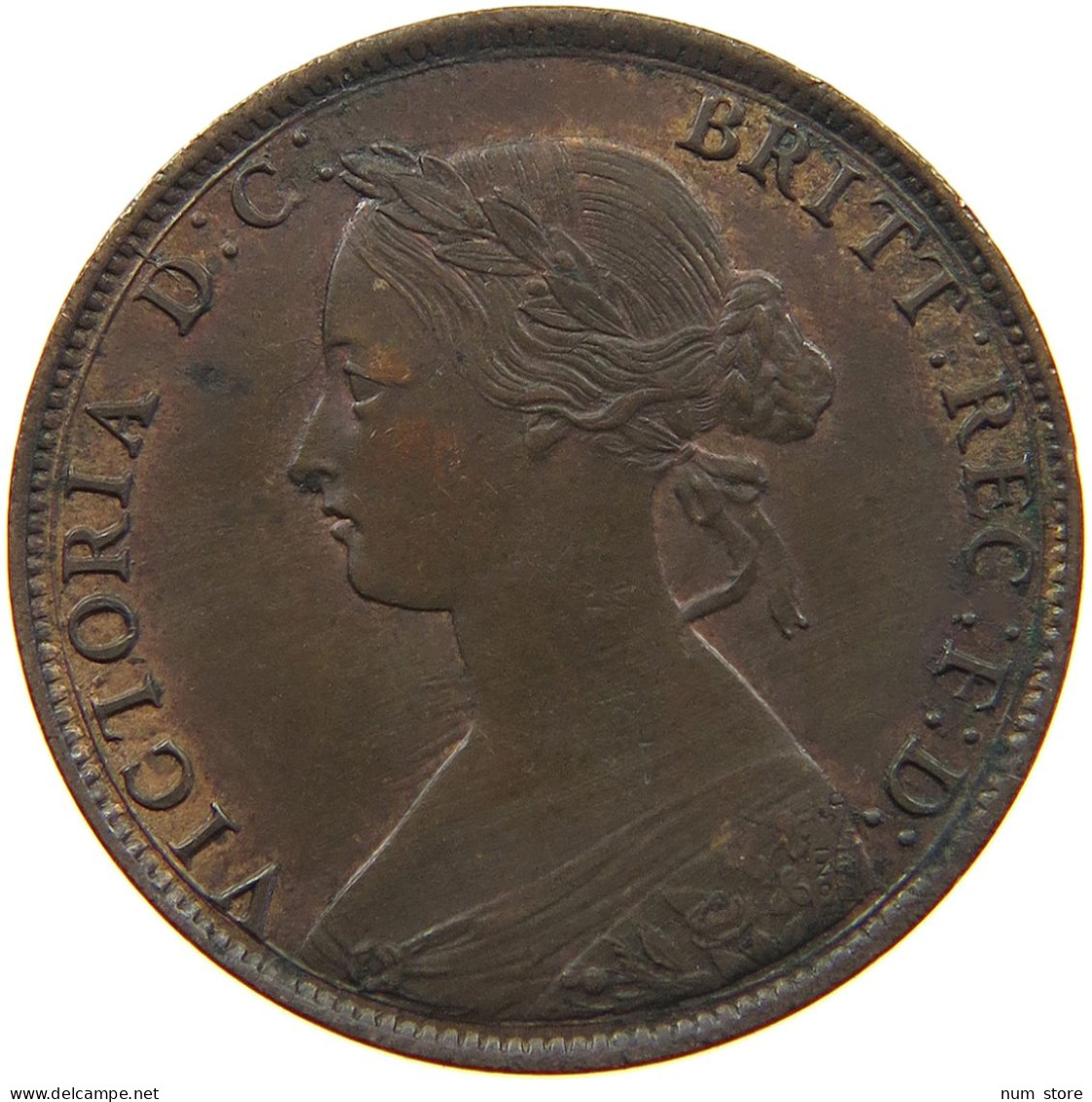 GREAT BRITAIN HALF PENNY 1861 Victoria 1837-1901 #t077 0387 - C. 1/2 Penny