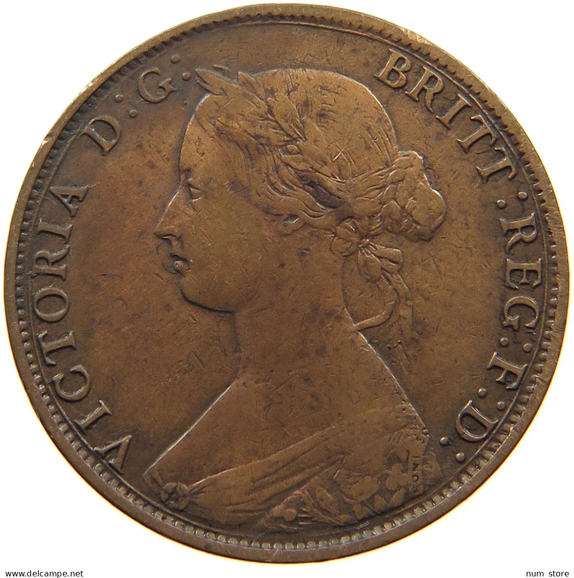 GREAT BRITAIN HALF PENNY 1861 Victoria 1837-1901 #t075 0159 - C. 1/2 Penny