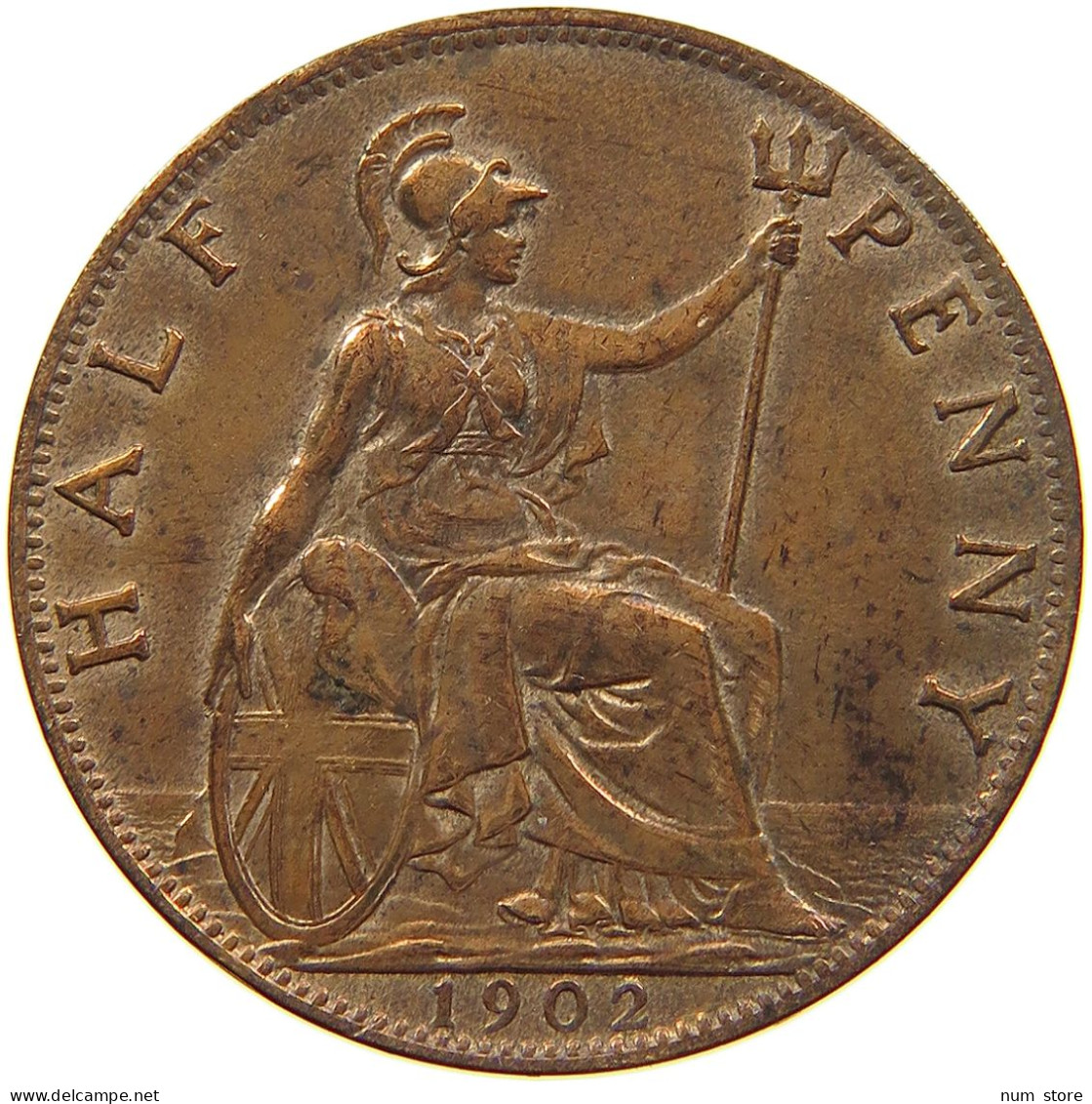 GREAT BRITAIN HALF PENNY 1902 Edward VII., 1901 - 1910 #t107 0055 - C. 1/2 Penny