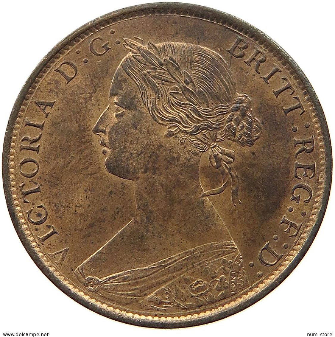 GREAT BRITAIN HALF PENNY 1862 Victoria 1837-1901 #t058 0525 - C. 1/2 Penny