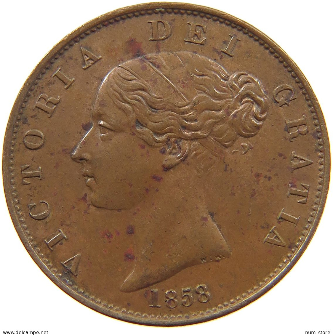 GREAT BRITAIN HALF PENNY 1858 Victoria 1837-1901 #t118 0219 - C. 1/2 Penny