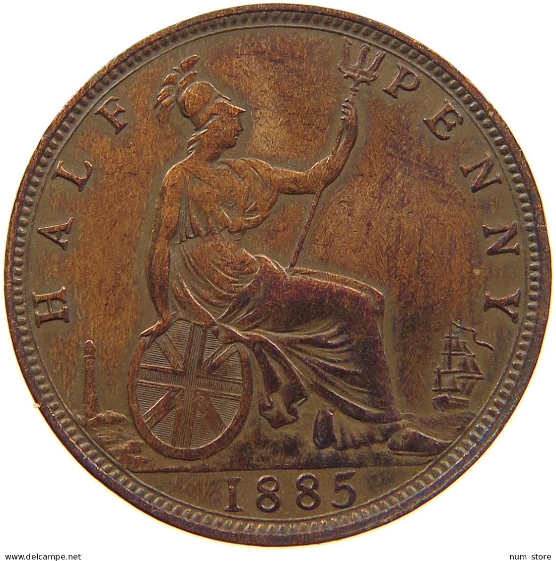 GREAT BRITAIN HALF PENNY 1885 Victoria 1837-1901 #t107 0061 - C. 1/2 Penny