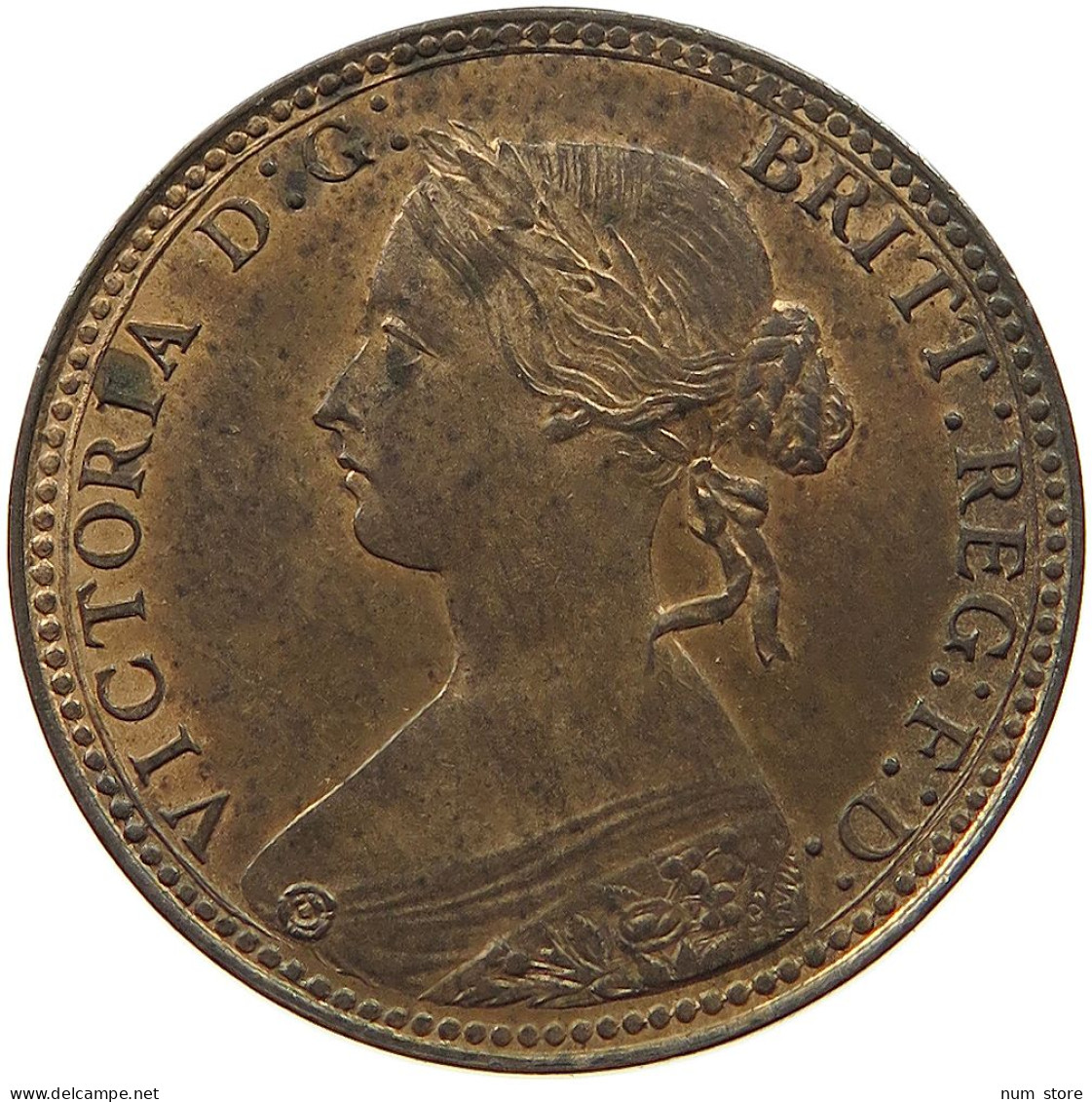 GREAT BRITAIN HALF PENNY 1860 Victoria 1837-1901 #t058 0537 - C. 1/2 Penny