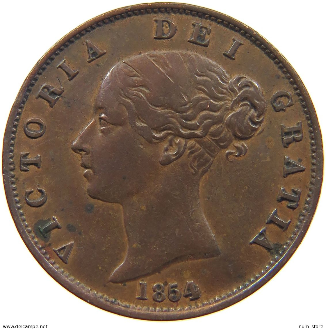 GREAT BRITAIN HALF PENNY 1854 Victoria 1837-1901 #t001 0337 - C. 1/2 Penny