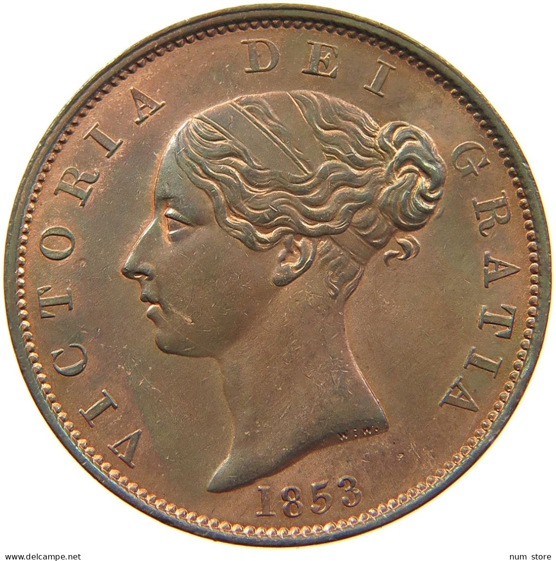 GREAT BRITAIN HALF PENNY 1853 Victoria 1837-1901 #t085 0073 - C. 1/2 Penny