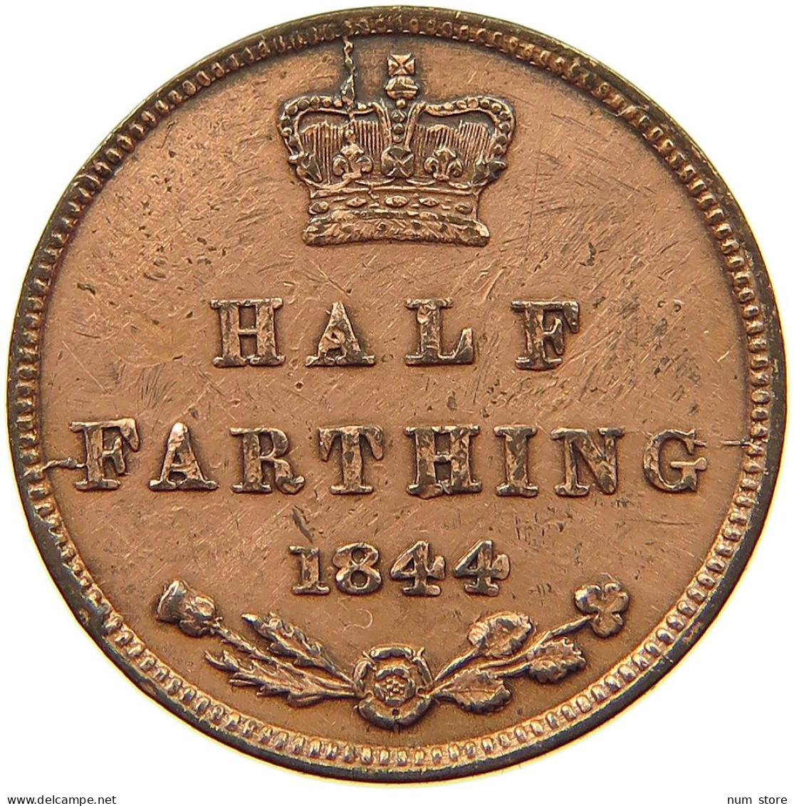 GREAT BRITAIN HALF FARTHING 1844 Victoria 1837-1901 #a014 0517 - A. 1/4 - 1/3 - 1/2 Farthing