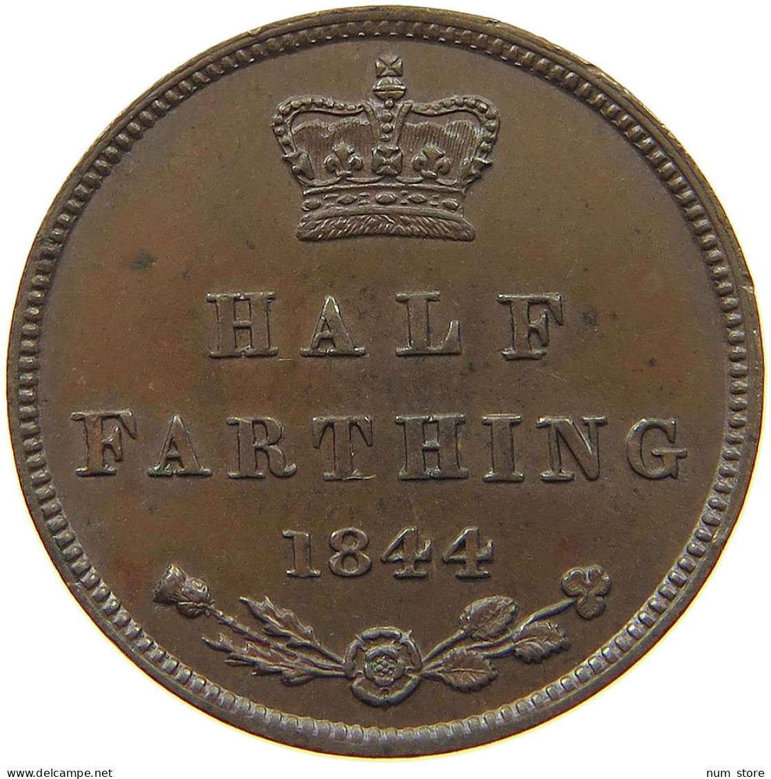 GREAT BRITAIN HALF FARTHING 1844 Victoria 1837-1901 #t107 0199 - A. 1/4 - 1/3 - 1/2 Farthing